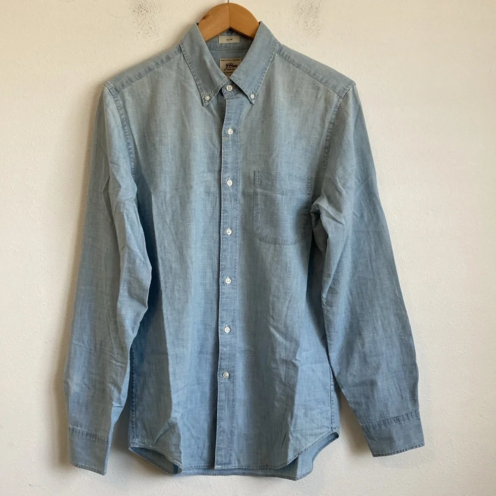 J. Crew Organic Cotton‎ Chambray Shirt - Picture 2 of 11